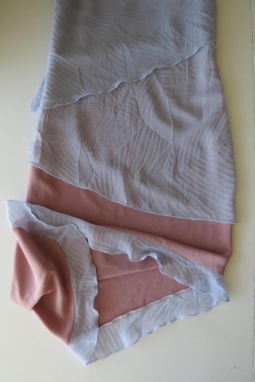 Fabien Nobile Paris Midi Dress, Crinkle Chiffon, Dusty Rose, Made in France